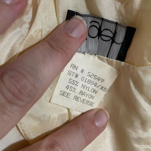 Rare Vintage Léger Ivory Lace Bodycon Dress Square Neckline Women's Size 11/12 - Picture 11 of 12